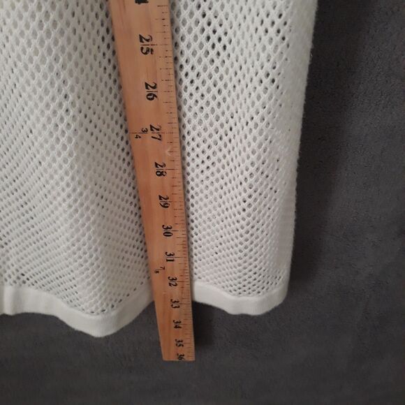 Lilla P Open Open Knit Cardigan Sweater Women's M White Long Sleeves - Picture 8 of 11